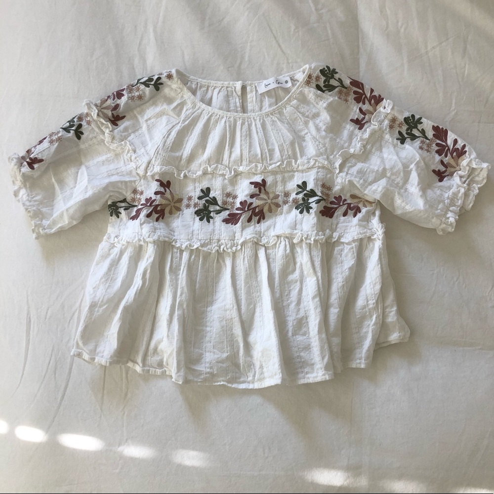 Luca + Grae Embroidered White Blouse